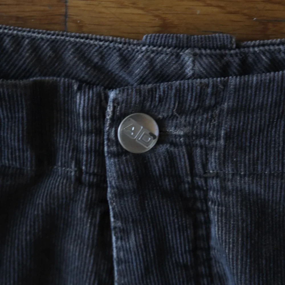 Adolfo Dominguez Corduroy Pants Mens Grey Wide Leg Vintage‎ Y2K 46 Straight Leg